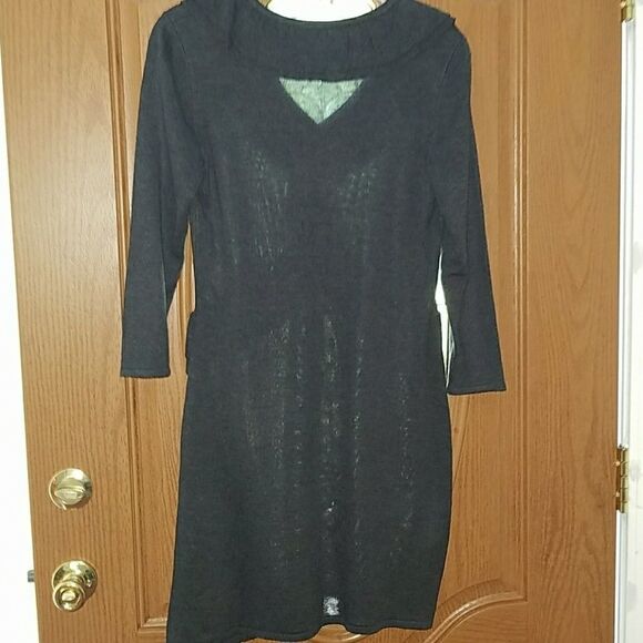 Calvin Klein charcoal gray sweater dress Sz L NWOT - Picture 5 of 5